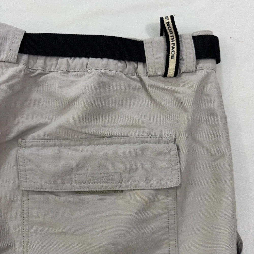 The‎ North Face Convertible Zip Off Hiking Pants Men XL Belted Gray Nylon